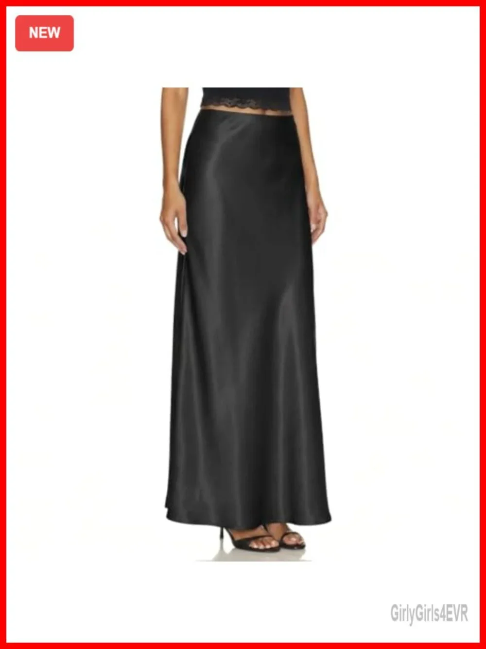 Satin Maxi Skirt High Waisted A Line Flowy Long Skirt Women
